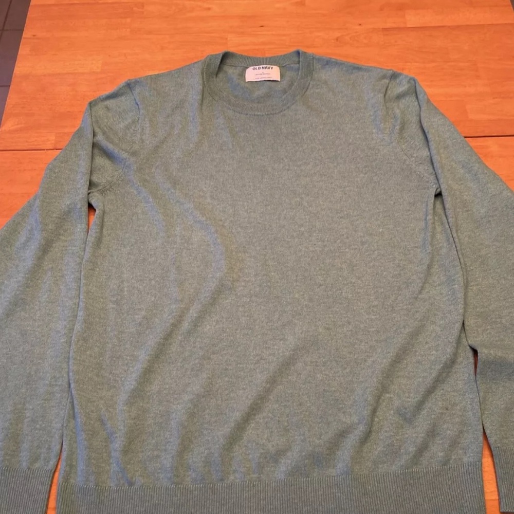 Old Navy Sweater Mens Sm Pullover  Long Sleeve Solid Turquoise Blue Lightweight